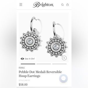 Brighton Pebble Dot Medali Reversible Hoop Earrings